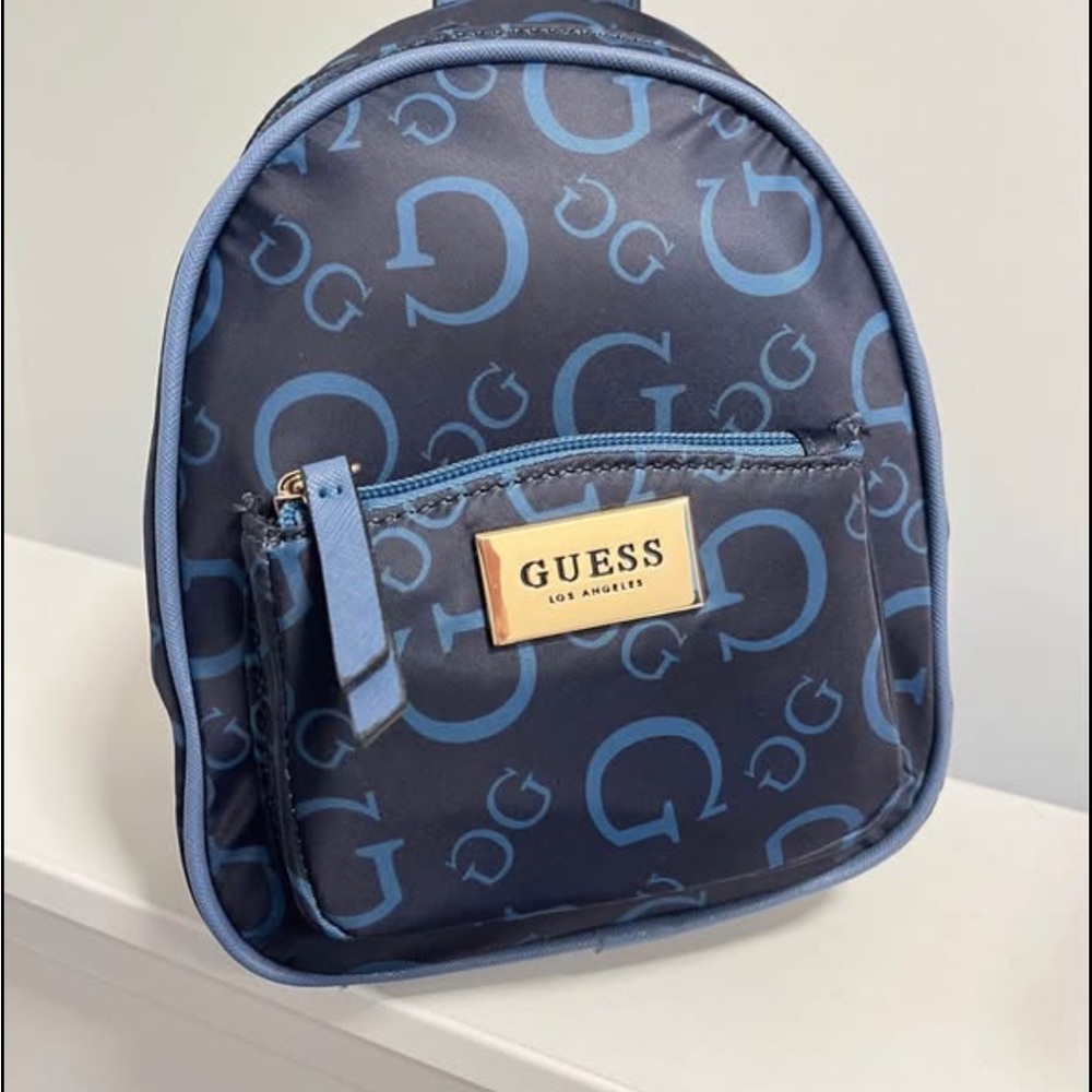 Guess Mini Blue Monogram Backpack